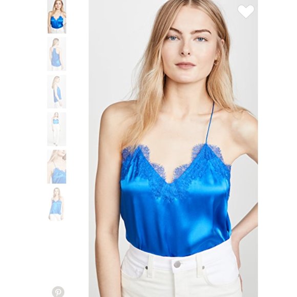 Cami NYC Tops - CAMI NYC NWOT Blue Colbolt Silk Lace The Racer Cami Tank Top L